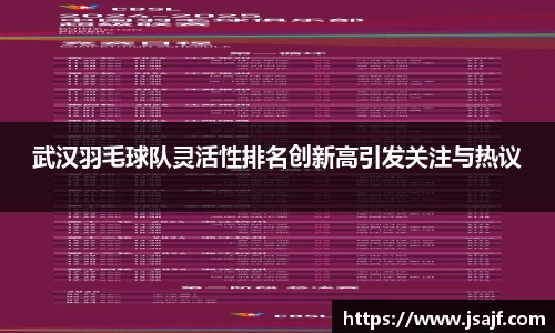 武汉羽毛球队灵活性排名创新高引发关注与热议