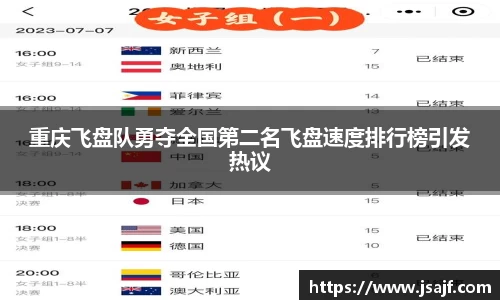 重庆飞盘队勇夺全国第二名飞盘速度排行榜引发热议