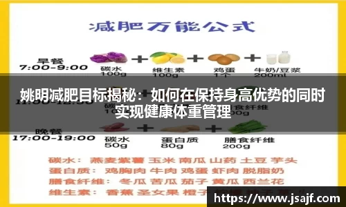 姚明减肥目标揭秘：如何在保持身高优势的同时实现健康体重管理